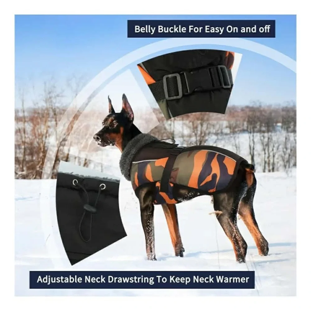 NWT IECOii Reflective Fleece Warm Camouflage Large Dog Jacket